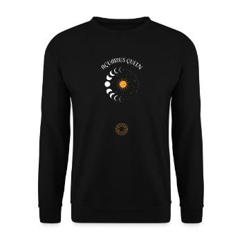 Aquarius Queen - Astrology - Unisex Pullover - Schwarz - Vorne - Alina (178cm) & Michal (187cm)