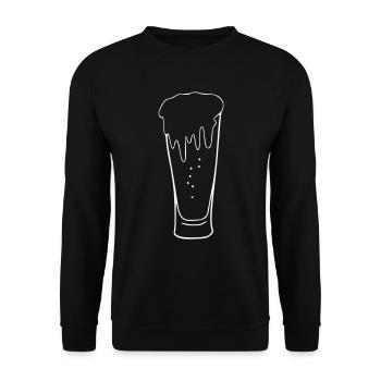 Beer Drawing Party Celebrate White - Unisex Sweatshirt - black - Front - Alina (178cm) & Michal (187cm)