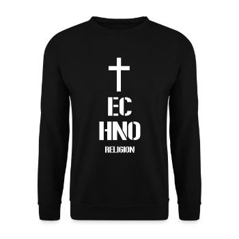 Techno - Unisex Pullover - Schwarz - Vorne - Alina (178cm) & Michal (187cm)