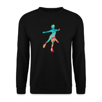 Eiskunstlauf PopArt - Unisex Pullover - Schwarz - Vorne - Alina (178cm) & Michal (187cm)