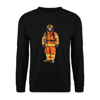 Firefighter, firefighter, brave, heroic - Unisex Sweatshirt - black - Front - Alina (178cm) & Michal (187cm)
