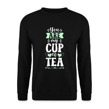 Tea Cup Green Tea Teas - Unisex Sweatshirt - black - Front - Alina (178cm) & Michal (187cm)