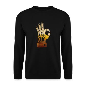 Citation graphique de motivation - Sweat-shirt Unisexe - noir - Devant - Alina (178cm) & Michal (187cm)