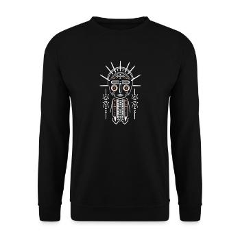Funny and Crazy Voodoo Figure Design - Unisex Sweatshirt - black - Front - Alina (178cm) & Michal (187cm)