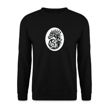 Dragon Tribal Black and White - Unisex Sweatshirt - black - Front - Alina (178cm) & Michal (187cm)