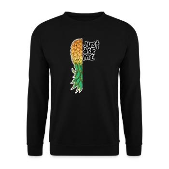 Upside Down Pineapple Swinger Just ask me - Unisex Sweatshirt - black - Front - Alina (178cm) & Michal (187cm)