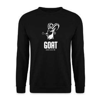 THE GOAT (Greatest of all Time) - white - Unisex Pullover - Schwarz - Vorne - Alina (178cm) & Michal (187cm)