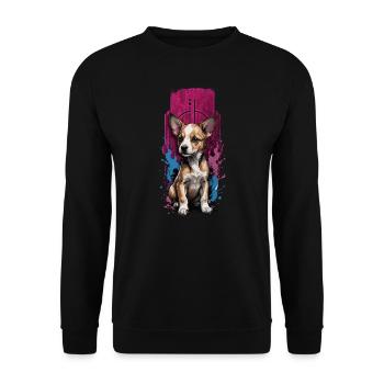Adorable Pembroke Welsh Corgi Puppy - Unisex Sweatshirt - black - Front - Alina (178cm) & Michal (187cm)