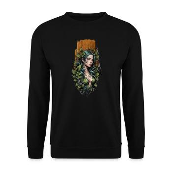 Ivy Enchantment: Nature's Embrace - Unisex Sweatshirt - black - Front - Alina (178cm) & Michal (187cm)
