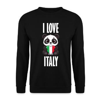 I love Italy, Italien - Unisex Pullover - Schwarz - Vorne - Alina (178cm) & Michal (187cm)