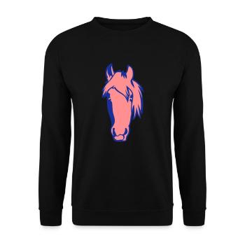 Kopf Pferd Pferde 2504 - Unisex Pullover - Schwarz - Vorne - Alina (178cm) & Michal (187cm)