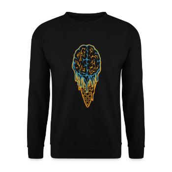 Scary Ice Cream Cone Zombie Brain - Unisex Sweatshirt - black - Front - Alina (178cm) & Michal (187cm)