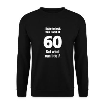 60th birthday - Unisex Sweatshirt - black - Front - Alina (178cm) & Michal (187cm)