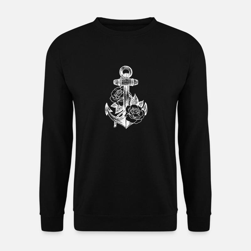 Anker und Rosen - Unisex Pullover - Schwarz