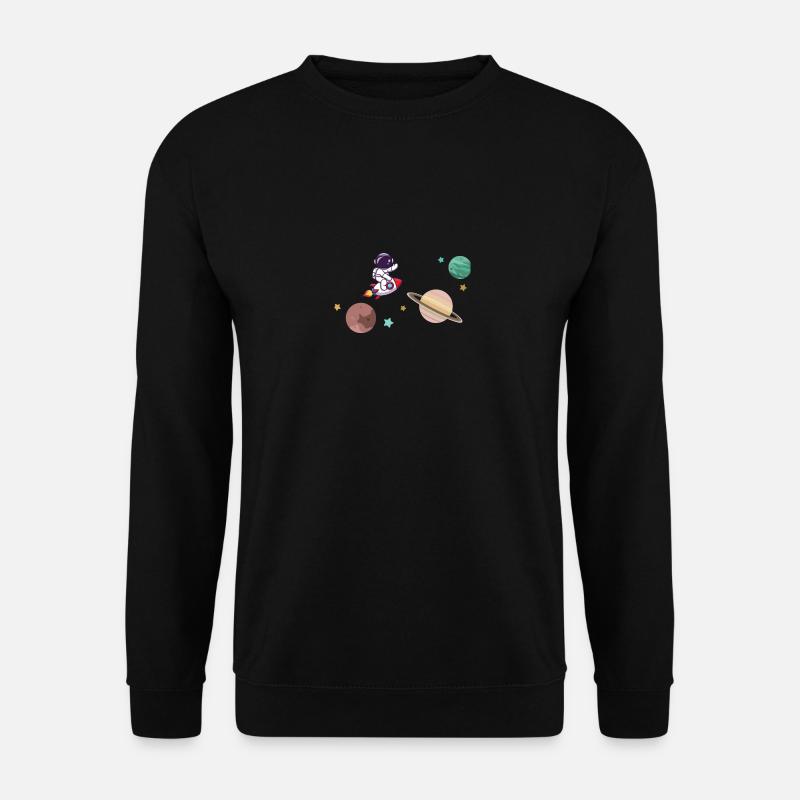 Astronaut auf Rakete im Weltraum - Unisex Pullover - Schwarz