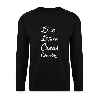 Rider Live Love Cross Country - Unisex Sweatshirt - black - Front - Alina (178cm) & Michal (187cm)