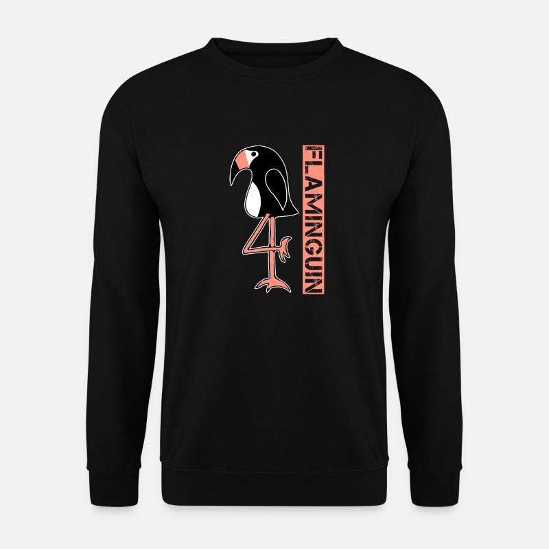 Flamingo Pinguin Flaminguin - Unisex Pullover - Schwarz