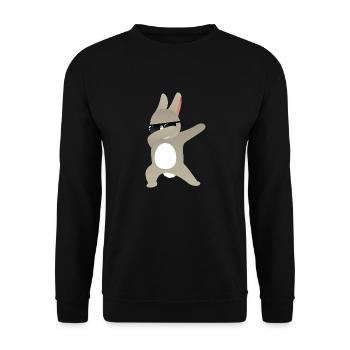 Dabbing Rabbit With Sunglasses - Dab Dance Gift - Sweat-shirt Unisexe - noir - Devant - Alina (178cm) & Michal (187cm)