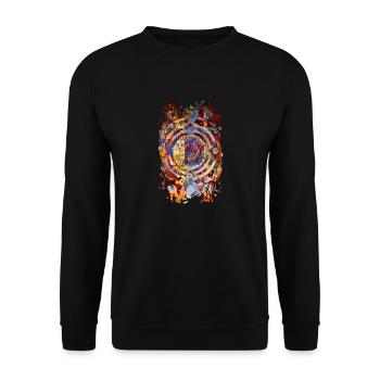 YOU SELECTING / Abstract Art - Unisex Sweatshirt - black - Front - Alina (178cm) & Michal (187cm)