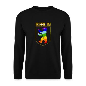 Berliner Bär Wappen - Unisex Pullover - Schwarz - Vorne - Alina (178cm) & Michal (187cm)