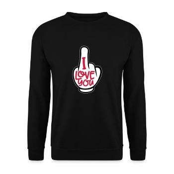 Ich liebe dich - Unisex Sweatshirt - black - Front - Alina (178cm) & Michal (187cm)