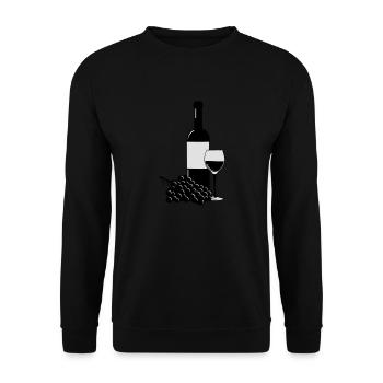 Wein - Unisex Pullover - Schwarz - Vorne - Alina (178cm) & Michal (187cm)