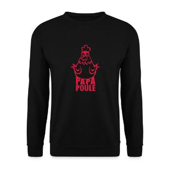 papa poule 14012 - Sweat-shirt Unisexe - noir - Devant - Alina (178cm) & Michal (187cm)