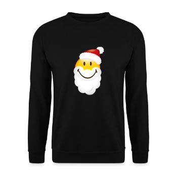 Smiley Glossy Santa - Unisex Sweatshirt - black - Front - Alina (178cm) & Michal (187cm)