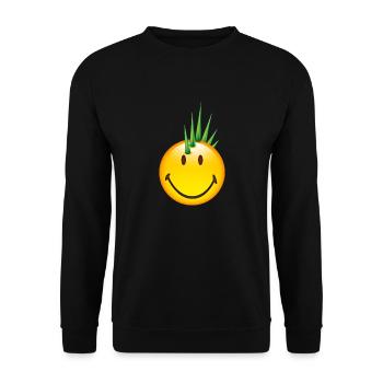 Smiley Punk - Unisex Pullover - Schwarz - Vorne - Alina (178cm) & Michal (187cm)
