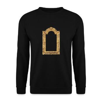 🖼️ Golden Picture Frame - Unisex Sweatshirt - black - Front - Alina (178cm) & Michal (187cm)