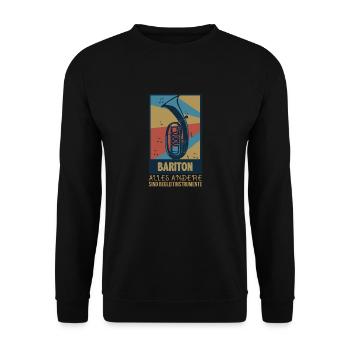 Vintage Bariton Musiker Blasmusiker Baritonist - Unisex Pullover - Schwarz - Vorne - Alina (178cm) & Michal (187cm)