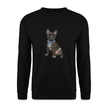 French Bulldog Gift Dogs - Unisex Sweatshirt - black - Front - Alina (178cm) & Michal (187cm)