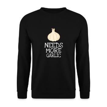 Needs More Garlic Gift Cook Cook - Unisex Sweatshirt - black - Front - Alina (178cm) & Michal (187cm)