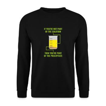 Solution precipitate cadeau chimie science - Sweat-shirt Unisexe - noir - Devant - Alina (178cm) & Michal (187cm)