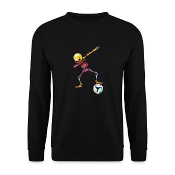 Fußball Mann Soccer Jungs Torwart outfit Bolzen - Unisex Pullover - Schwarz - Vorne - Alina (178cm) & Michal (187cm)