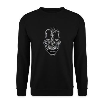 New Bad Skull the Special Skull - Unisex Sweatshirt - black - Front - Alina (178cm) & Michal (187cm)