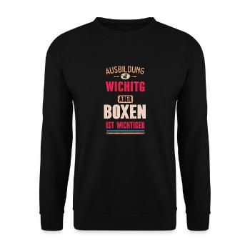 Funny Sayings Design Boxes Cool Saying - Unisex Sweatshirt - black - Front - Alina (178cm) & Michal (187cm)
