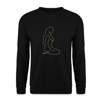 Dessin au trait silhouette féminine Visages féminins visage - Sweat-shirt Unisexe - noir - Devant - Alina (178cm) & Michal (187cm)