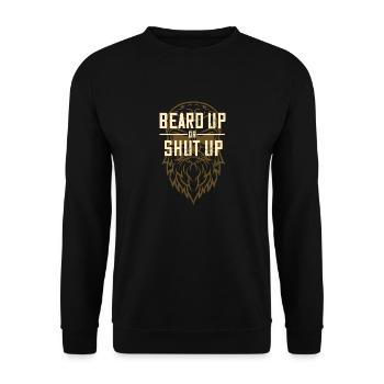 Bart Bart Bart Lustige Sprüche Shut Up - Unisex Pullover - Schwarz - Vorne - Alina (178cm) & Michal (187cm)