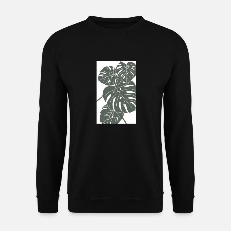 Monstera digital Art grün/weiß - Unisex Pullover - Schwarz