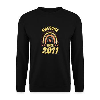 11ter Geburtstag 11 Jahre Idee zum 11. Geburtstag - Unisex Pullover - Schwarz - Vorne - Alina (178cm) & Michal (187cm)
