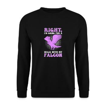 Bird of Prey funny falconer saying hunting design - Unisex Sweatshirt - black - Front - Alina (178cm) & Michal (187cm)