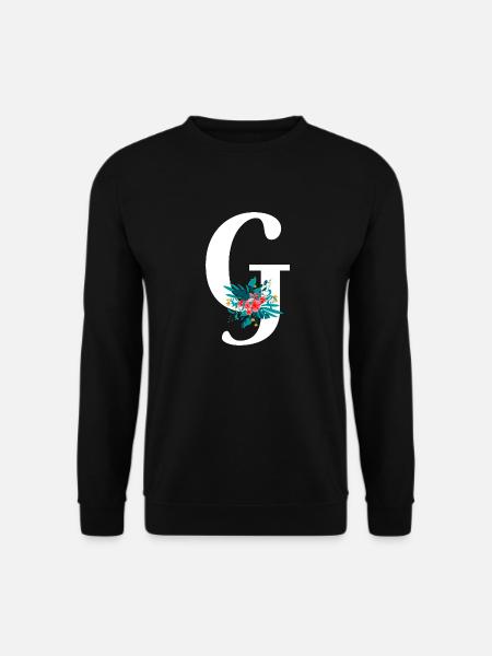 letter G flowered - Unisex Sweatshirt - black