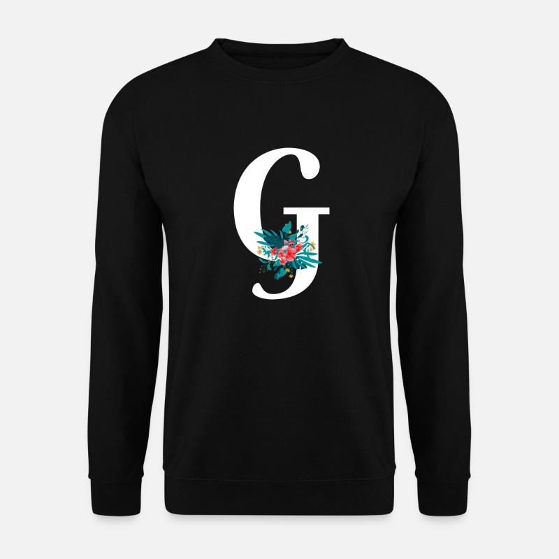 letter G flowered - Unisex Sweatshirt - black