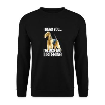 Airedale Terrier Dog - Unisex Sweatshirt - black - Front - Alina (178cm) & Michal (187cm)