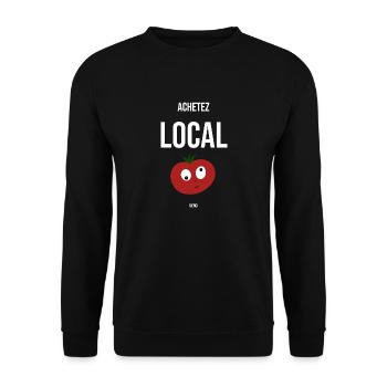 producteurs locaux, agriculteurs, achetez local - Sweat-shirt Unisexe - noir - Devant - Alina (178cm) & Michal (187cm)