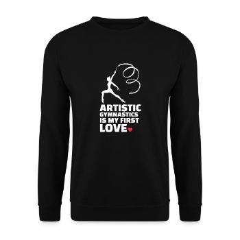 Ich Liebe Kunstturnen Stilvolles Künstlerisches - Unisex Pullover - Schwarz - Vorne - Alina (178cm) & Michal (187cm)
