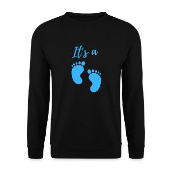 Baby Announcement Pregnancy - Boy - Surprise - Unisex Sweatshirt - black - Front - Alina (178cm) & Michal (187cm)