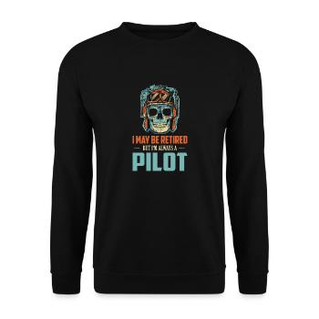 Je suis peut-être à la retraite, mais je suis toujours pilote de compagnie aérienne Av - Sweat-shirt Unisexe - noir - Devant - Alina (178cm) & Michal (187cm)