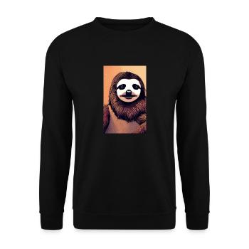Cool Comic Drawing of a Sloth in the jungle - Unisex Sweatshirt - black - Front - Alina (178cm) & Michal (187cm)